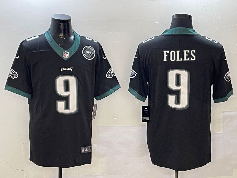 Men Philadelphia Eagles #9 Foles Black Second generations 2025 Nike Vapor Limited NFL Jersey style 2091